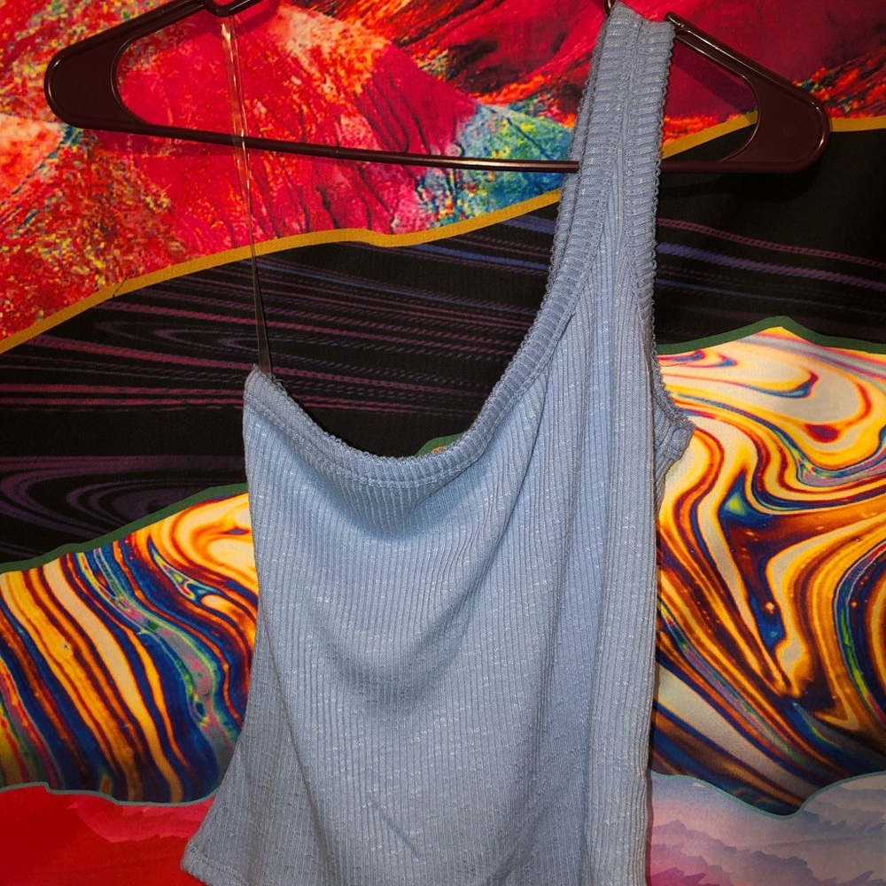 BLUE one strap top